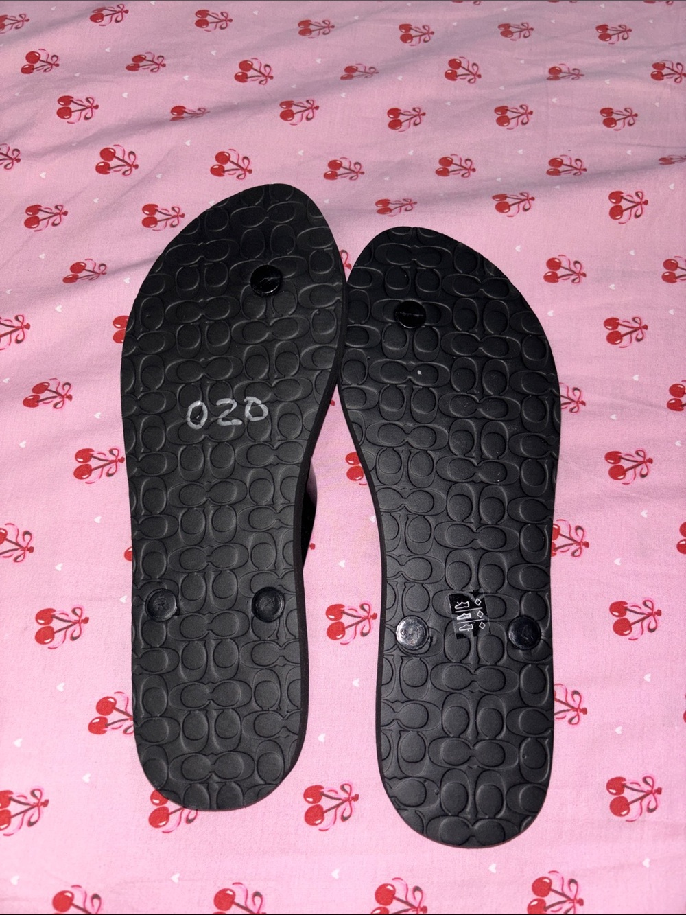 Coach Black Logo Jelly Flip Flop Sandals - Picture 3 of 3